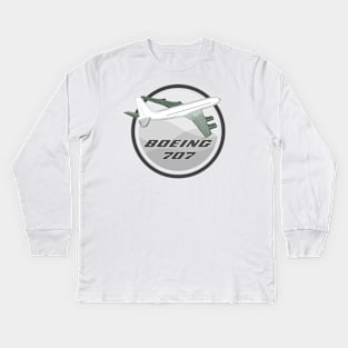 707 in flight Kids Long Sleeve T-Shirt